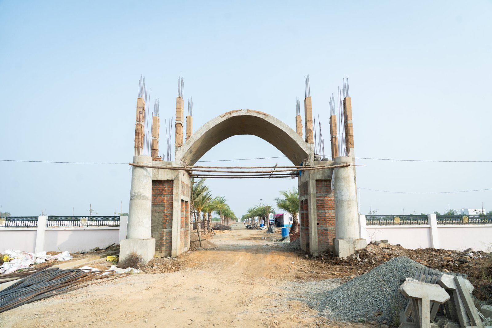 Entrance arch work